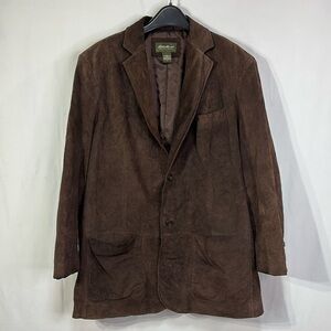 Eddie Bauer Dark Brown Suede Shirt Jacket